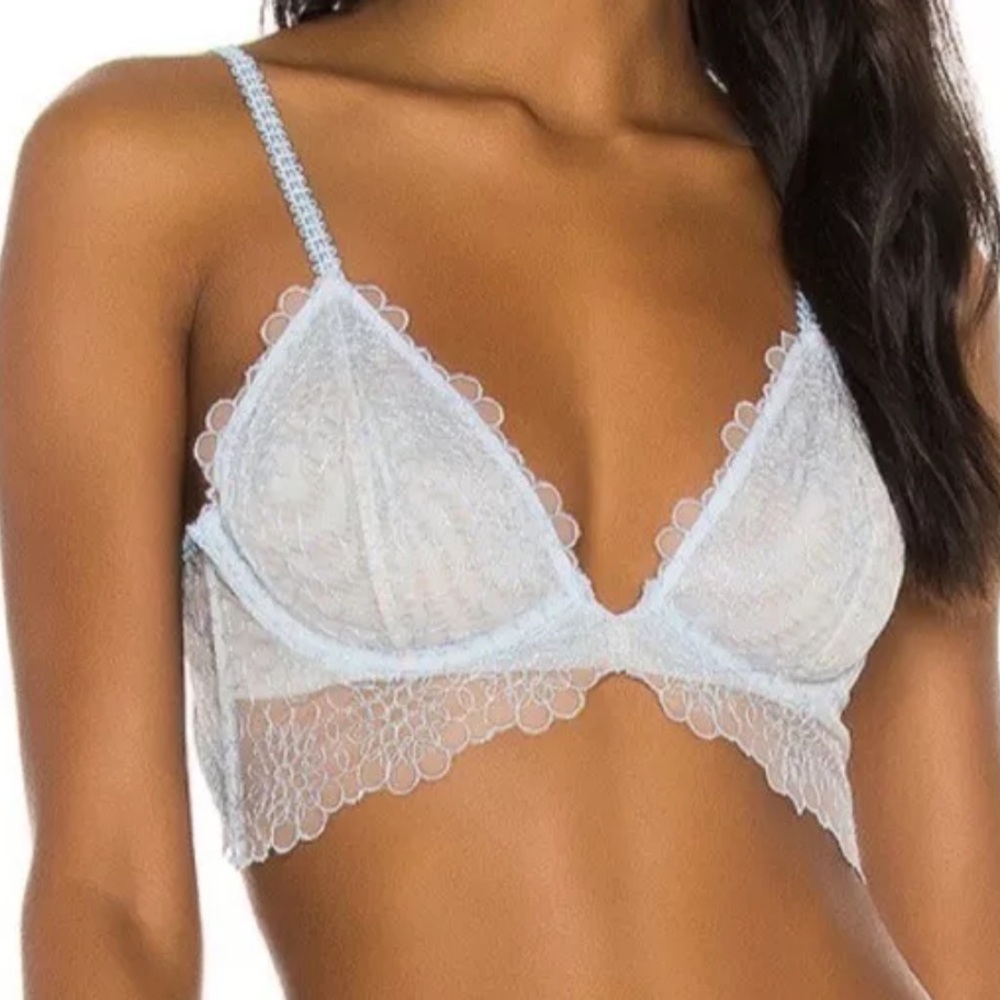 Free People intimate NWT Lucia underwire blue hydrangea bra‎ size 32D